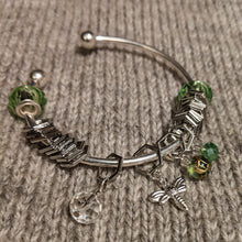 Load image into Gallery viewer, Silver beekeeper stitchmarker bangle
