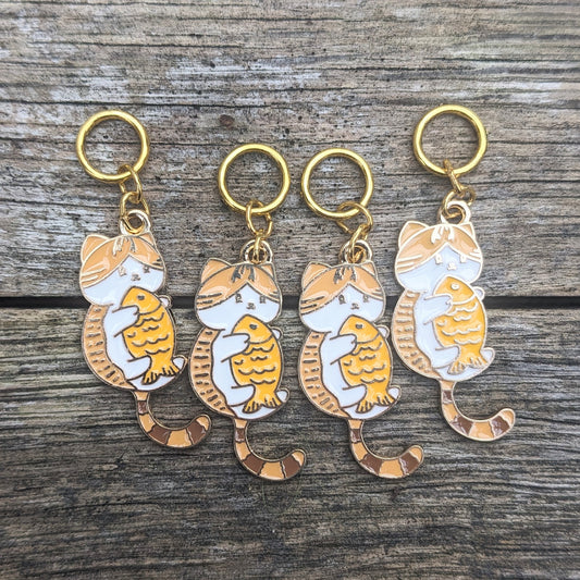 Strange foodiecat stitchmarkers