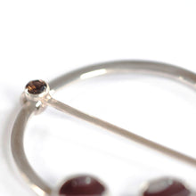 Load image into Gallery viewer, Agate and quartz penannular shawl pin
