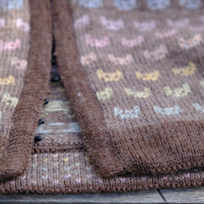 Polka Cats sweater/ cardigan - printed pattern
