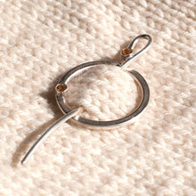 Load image into Gallery viewer, Citrine silver circle pin
