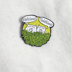 Yarn is delicious and nutritious - enamel pin
