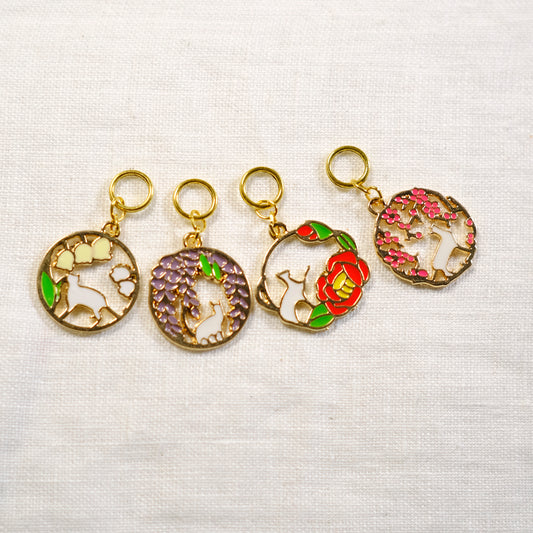 Cats & Flowers stitchmarker set