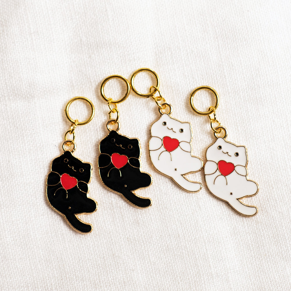 Valentine Cats stitchmarkers