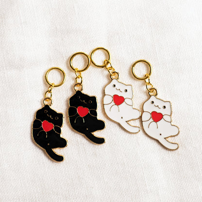 Valentine Cats stitchmarkers