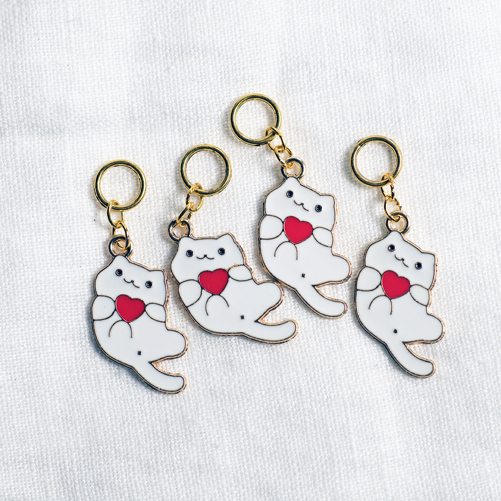 Valentine Cats stitchmarkers