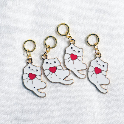 Valentine Cats stitchmarkers