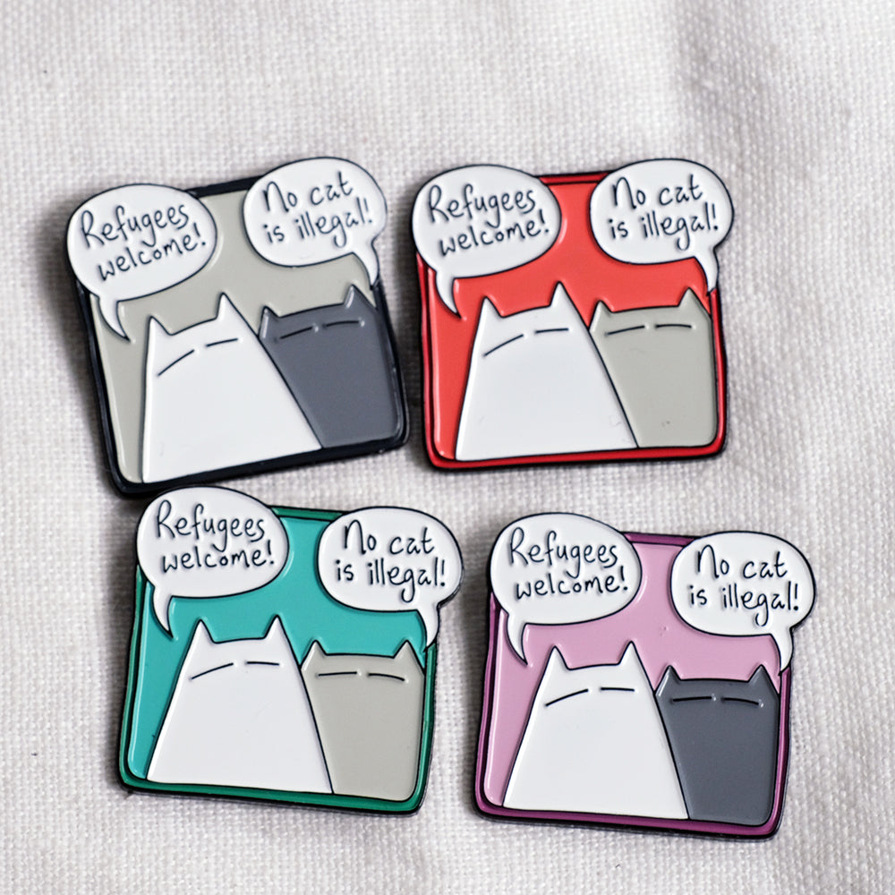 Refugees Welcome - enamal pin