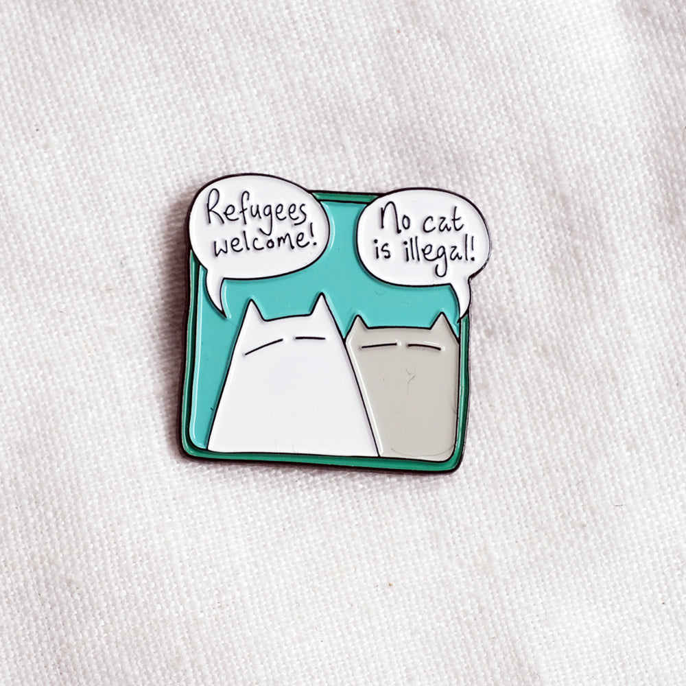 Refugees Welcome - enamal pin