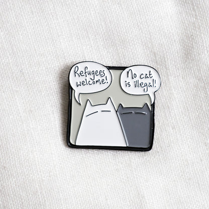 Refugees Welcome - enamal pin