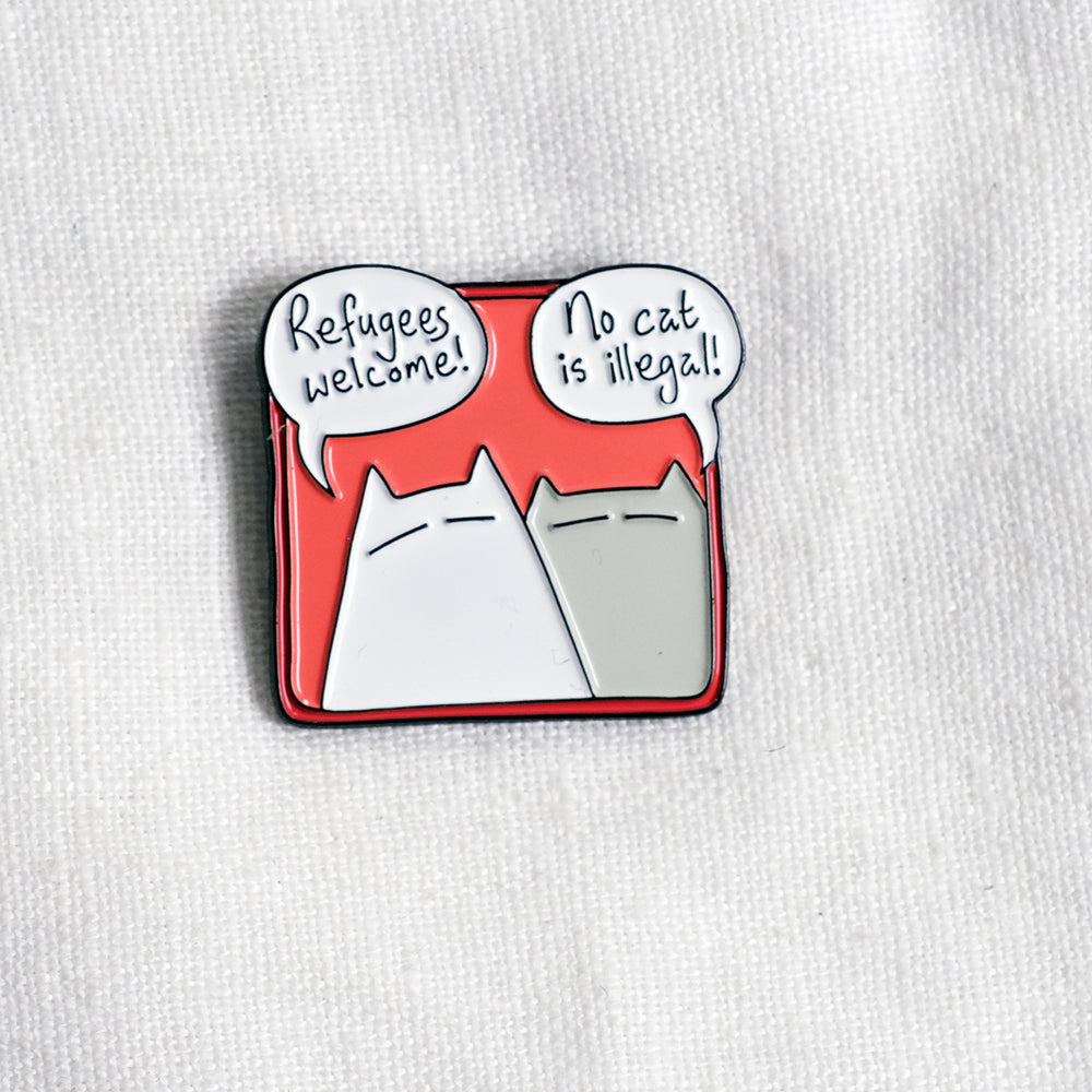Refugees Welcome - enamal pin