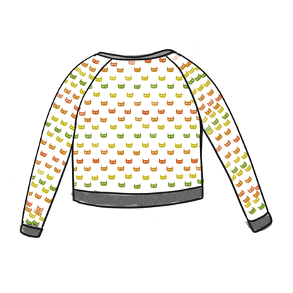 Polka Cats sweater/ cardigan - printed pattern