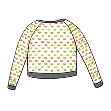 Load image into Gallery viewer, Polka Cats sweater/ cardigan - printed pattern
