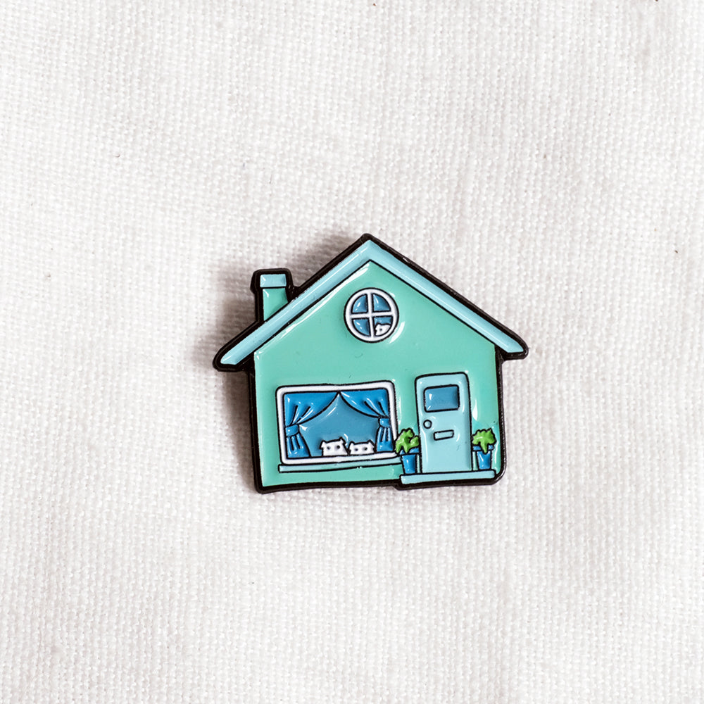 Cats and dogs stay home - enamel pins