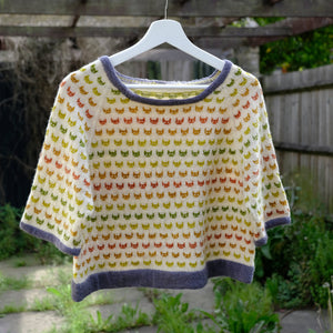 Polka Cats sweater/ cardigan - printed pattern