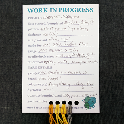 Work In Progress cards