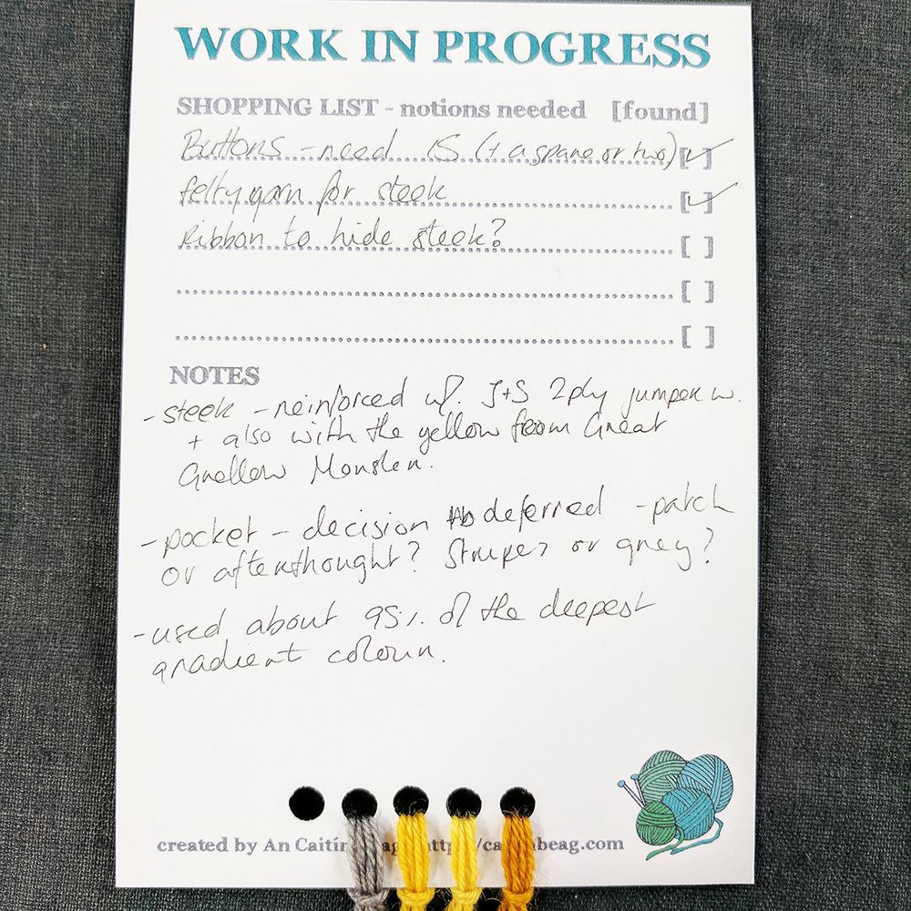 Work In Progress cards